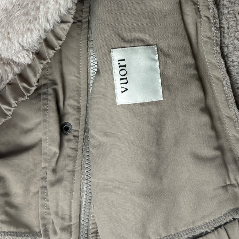 Vuori Women's Cozy Sherpa Full Zip Fleece Jacket Tan Medium VW530 - Picture 13 of 14